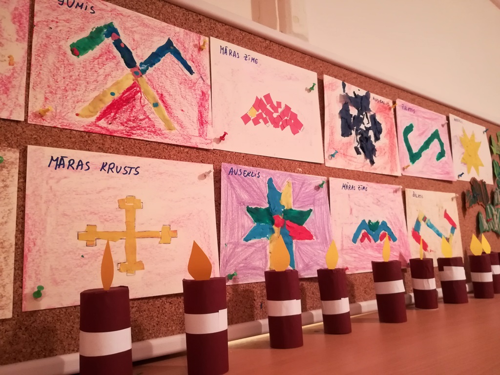 Svētkos Rīgas Ziepniekkalna pirmsskolas izglītības iestāde rod iedvesmu senlatviešu spēka zīmēs