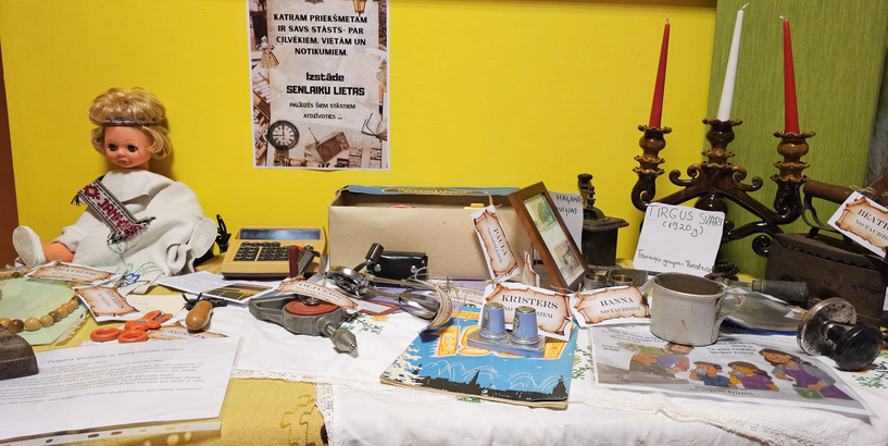 Rīgas Pirmsskolas izglītības iestādē “Kamolītis” rīko izstādi “Senlaiku lietas”