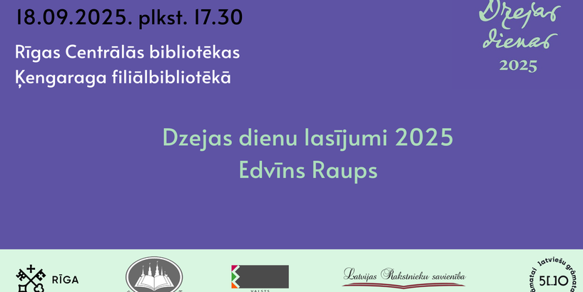 Dzejas dienas 2025. Edvīns Raups