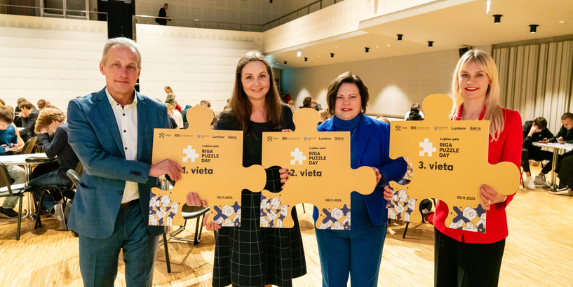 Loģikas spēlē "Riga Puzzle Day" uzvaru gūst Rīgas valsts 1. ģimnāzijas komanda “Mežmaži”