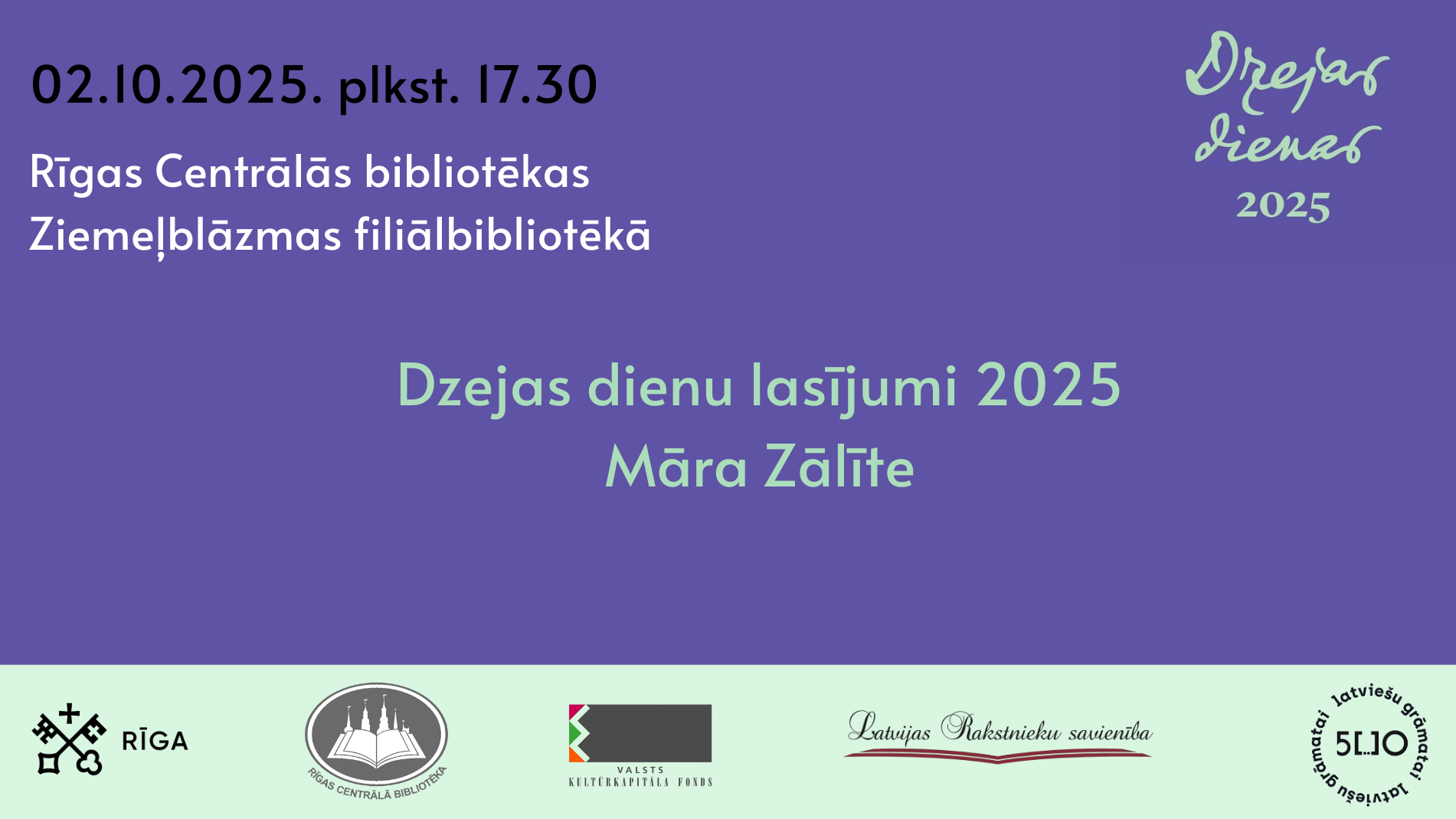 Dzejas dienas 2025. Māra Zālīte