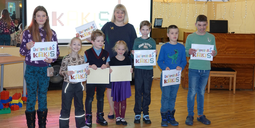 Lego pulciņa sagatavotā grāmata “Untumainais kaķis”