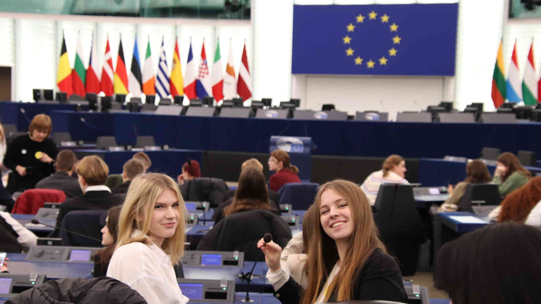 Skolēnu viesošanās Eiropas Parlamentā Strasbūrā