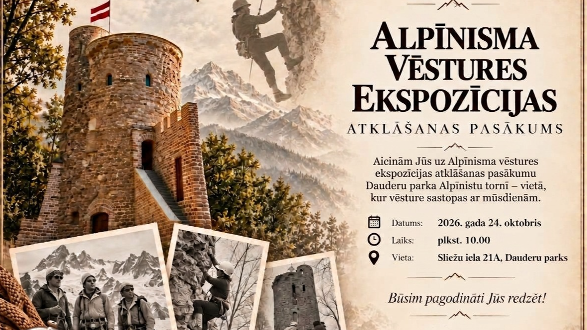No Latvijas kalnākāpšanas pirmsākumiem līdz mūsdienām – Dauderu parkā atklās vēsturisko ekspozīciju un notiks kāpšanas svētki