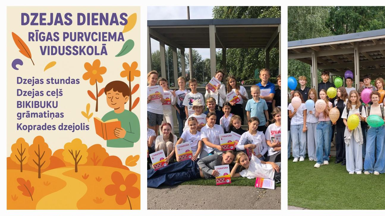 Rīgas Purvciema vidusskolā “Dzeja svin, svinam arī mēs!”