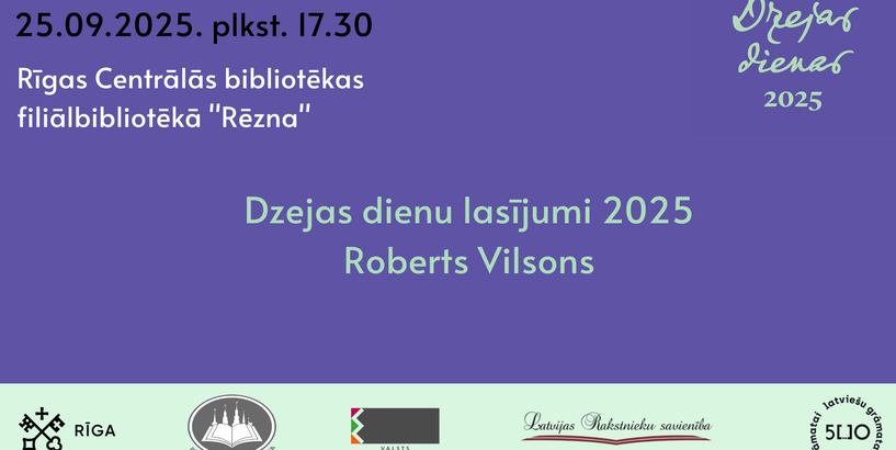 Dzejas dienas 2025. Roberts Vilsons