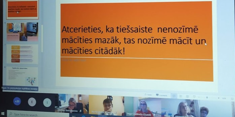 Pirmsskolas pedagogu tiešsaistes tikšanās