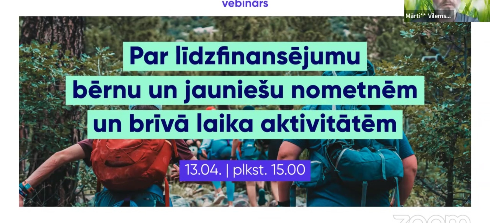 Tiešsaistes informatīvs seminārs nometņu un brīvā laika pasākumu organizatoriem